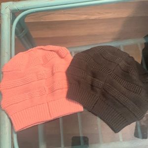 2 like new crocheted beanies ❤️